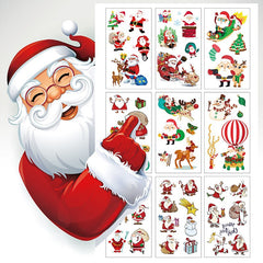 Waterproof Temporary Tattoo Sticker Santa Gift Elk Tattoo Sticker Arm Leg Child Body Art Tattoo Sticker Christmas Sticker