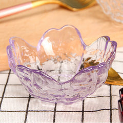 W&G Japanese Hammered Glass Sakura Flower Plate Creative Pink Household Seasoning Dipping Sauce Plate Soy Sauce Plate Bowl