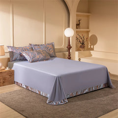 YICKYUE  Luxury Satin Stitch Jacquard Bedding Set Comforter Cover Delicate Queen King Four-Piece Set Quilt Cover Pillowcases Home Textile