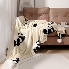 Yickyue Panda pattern Winter Throw Blanket for throw Flannel Fleece Sofa Blankets Portable Warm Shawl Blanket warm Bed Blankets
