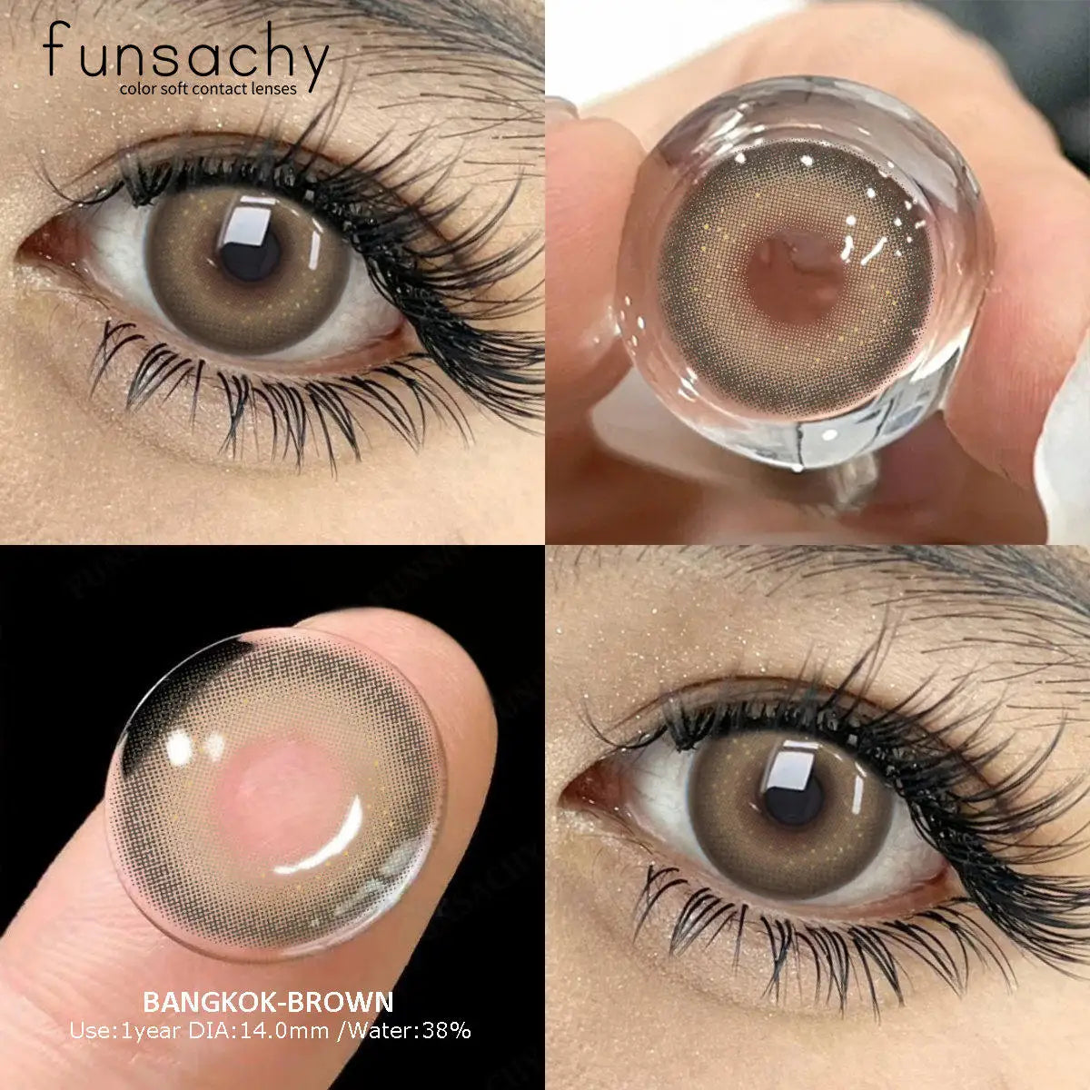 YICKYUE  -  1 Pair Colored Contact Lenses for Eyes Blue Lenses Contact Gray Lenses Green Eye Natural Lens Fashion Contacts Beauty