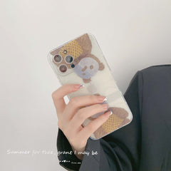 Mask bear cute funny silicone phone for iphone 12 mini 11 pro max 7 8 plus x xr xs max cartoon lovely bears cover capa shell