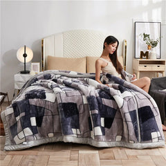 Yickyue Winter Thick Warm Double Blanket Adult Children Sheet Comforter Bed Bedspread High Quality Healthy Raschel Blankets