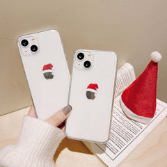 Christmas hat gift phone case for iphone 8 7 plus x xsmax xr 13 mini pro max 11 12 promax jane cute phone case clear back cover