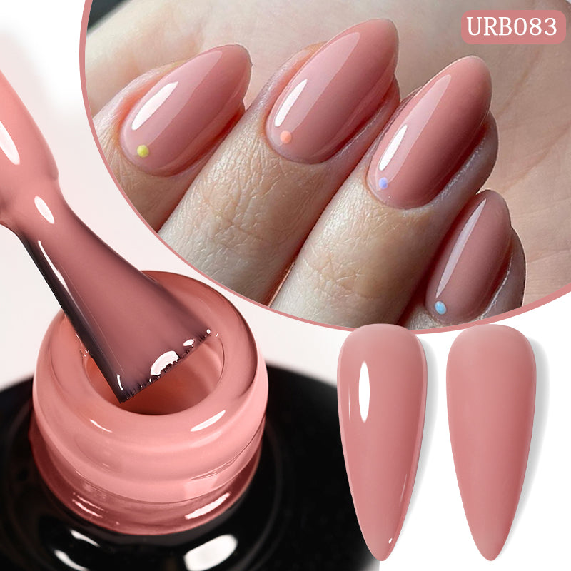 YICKYUE   -  7ml Dark Nude Rubber Base Gel Nail Polish Semi Permanent UV Gel LED Nail Art Varnish for Nails Manicure DIY Design