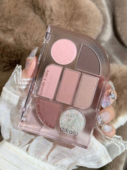 Yickyue 7-color Eye Shadow Palette Purple Orange Glitter Pearly Eyeshadow Palette Fashion Korean Charming Eye Makeup Palette Cosmetics