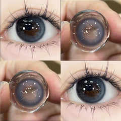 YICKYUE  -  2pcs Color Contact Lenses With Myopia Degree-0.00~ -8.00 Blue Pink Nature Beauty Pupil Makeup Brown Eye Free Shipping