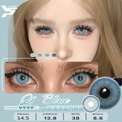 YICKYUE    Graded 1pair Color Contact Lenses Mixblood Softlens 12months