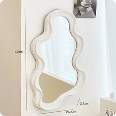 YICKYUE  -  Table Wavy Mirror Makeup Wall Art Aesthetic Small Irregular Luxury Bathroom Garden Mirror Hotel Spiegels Bedroom Decoration