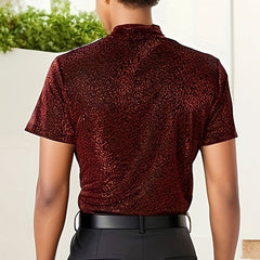 Hearujoy Turtleneck Texture T-shirt For Men Elastic Tight Short Sleeved Tops Sexy Muscles Man Tshirts Summer Y2K Style Tee Streetwear