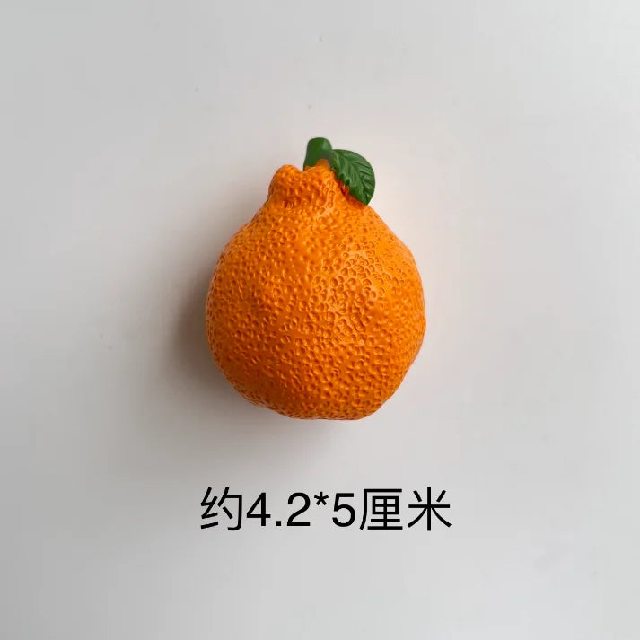 Yickyue  Creative 3D Fruits Magnets Oranges Refrigerator Magnet Apples Fridge Persimmon Sticker Home Door Decor