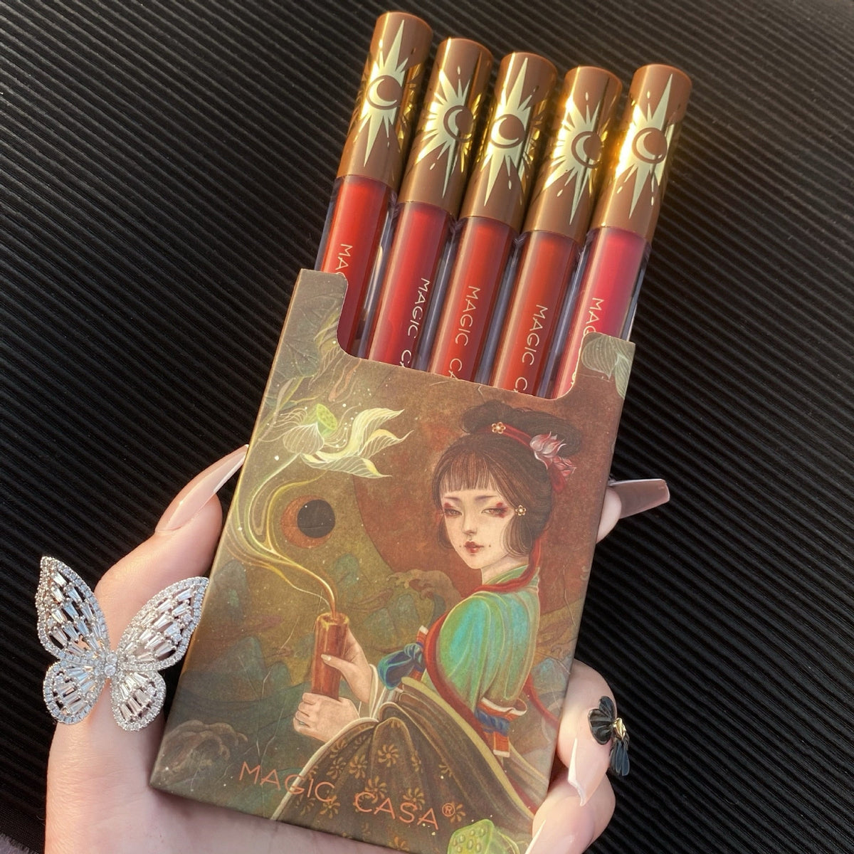 5 Colors Lipstick Set Matte Long Lasting Waterproof Non-Stick Cup Lip Glaze Not Easy To Fade Red Lips Lip Tint Cosmetic Makeup