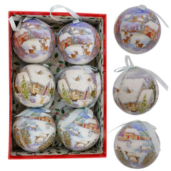 Yickyue 6PCS Xmas Tree Hanging Ball Ornament Decorations Gift New Year Navidad Eazy Hang Ball Bauble DIY Xmas Party Christmas