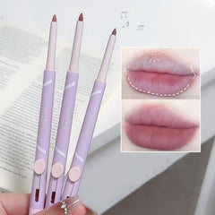 YICKYUE  -  New Lip Liner Pen Matte Lipstick Pen Silver Long Lasting Lip Contouring Non Stick Lipliner Pencil Korean Makeup with Brush