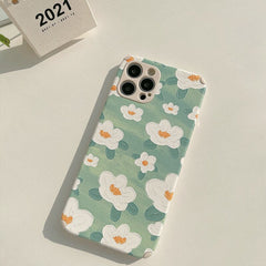 Mint Green Flower Pearl bracelet leather phone case for iphone 12 11 pro max mini 7 8 plus x xr xs max silicone cover capa