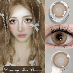 YICKYUE  -  1 Pair Contact Lenses for Eyes With Degree Blue Lenses Beautiful Pupils Graduated Fashion Make up  Lens New Natural Style