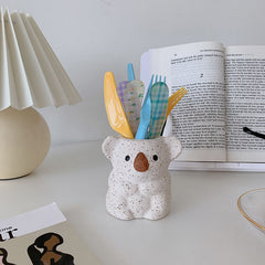 Yickyue Ins Creative Simulation Animal Koala Pen Holder Storage Ceramics Pen Holder Decoration Desk Storage  Office Supplies