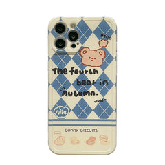 Original bear biscuit bunny cartoon lovely phone case for iphone 12 mini 13 11 pro max 7 8 plus x xr xs max cute shockproof capa