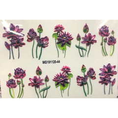 Charm Rose Flower Three-Dimensional  Relief Acrylic Engraved Nail Sticker Girl Water Decals Empaistic Nail Water Slide Decals