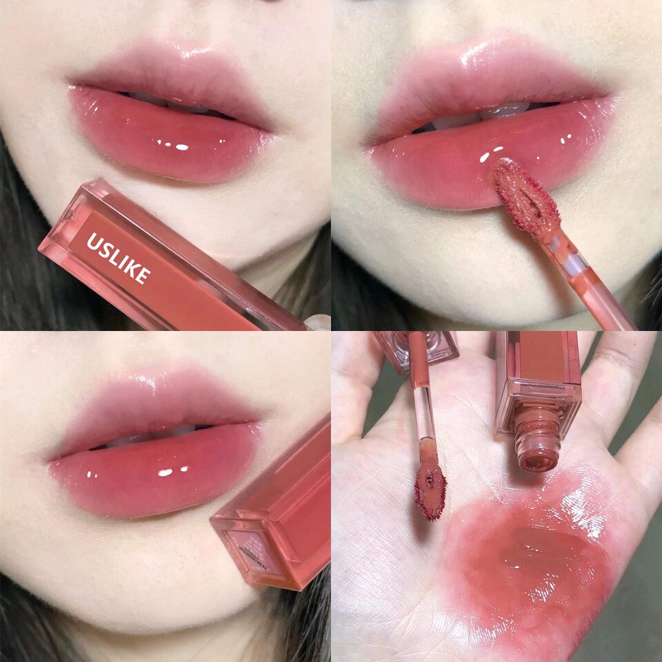 Sexy Glitter Lip Gloss Lip Glaze Moisturizer Liquid Lipstick Cosmetics Water Glass Bulk Lip Gloss Long Lasting Lips Makeup