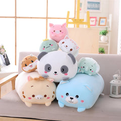 Cute Animal cushion Dinosaur Pig Cat Bear Plush Toy Soft Cartoon Panda Hamster Elephant Deer Stuffed Doll girl Pillow Gift