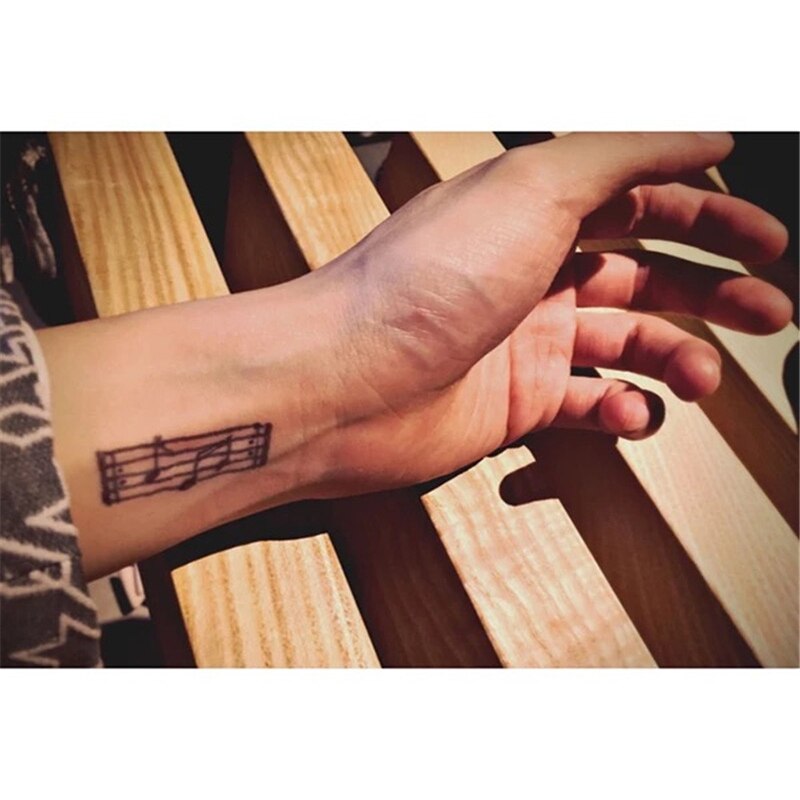 Fun Musical Note Waterproof Temporary Tattoo Sticker Wrist Arm Leg Fake Tattoo Female Male Music Small Sticker