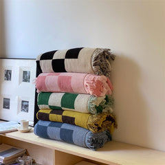 YICKYUE  -  Modern Simple Large Checkerboard Towel Blanket Sofa Decorative Casual Nap Blanket Office Air Conditioning Blanket