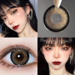 YICKYUE  -  1 Pair Myopia Color Contact Lenses for Eyes Black Lenses with Diopters Large Diameter Nature Soft Lenses Free Shipping