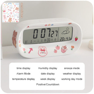 YICKYUE  -  Timing Alarm Clock Smart Time Table Decoration Students Wake-up Artifact Electronic Clock Watch Digital Alarm Clock with decor