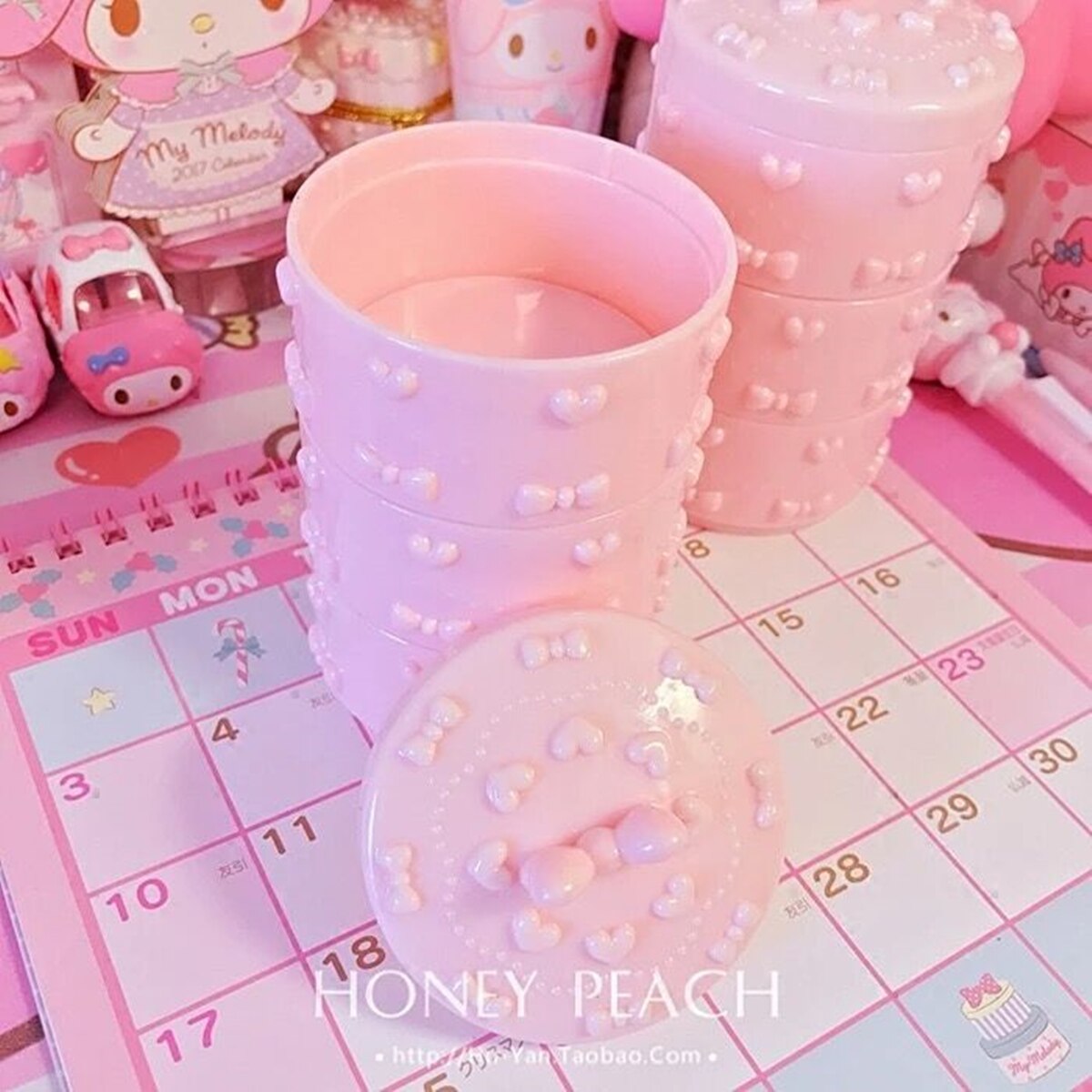 Cute Bow storage box Candy Color Kawaii Pink Women's cosmetics storage Box Container Office School Supplies  jewel case