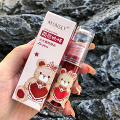 Mansly Kawaii Makeup Lip Tint Korean  Lipgloss Cute Bear Long Lasting Waterproof Liquid Lipstick Women Make Up