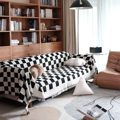 Sofa Blanket Checkerboard Grid Sofa Towel Full Cover Sofa Blanket Bed Bed Blanket  Alice Fabric Knitted Throw Plaid Sofa