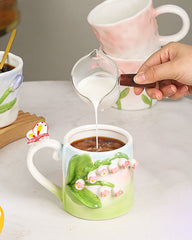 Hand Painted Tulip and Flower Mugs