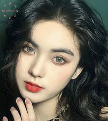 YICKYUE  NANA green contact lens dark unique Coloured Contact Lenses for Eyes Cosmetic big pupil Degree 2pcs/pair prescription