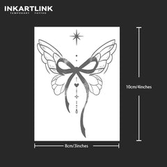 YICKYUE  -  Bow Temporary Tattoo,Lasts To 15 Days New Technology Magic Waterproof Semi Permanent Sticker.
