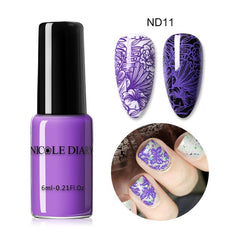 NICOLE DIARY Nail Stamping Polish Autum Winter Series Stamp Varnishes Printing Polish for Plates Image Stamp Decoration