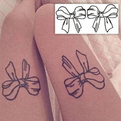 YICKYUE  -  Dark Line Butterfly Cartoon Tattoo Stickers Cute Bow Sexy Tattoos for Women Fake Arm Shoulder Thigh Body Art Temporary Tattoos