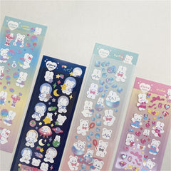 Cartoon Bear Animal Decoration Sticker Art Hand Account DIY Photo Collage Material Stickers Kawaii Korea Stationery