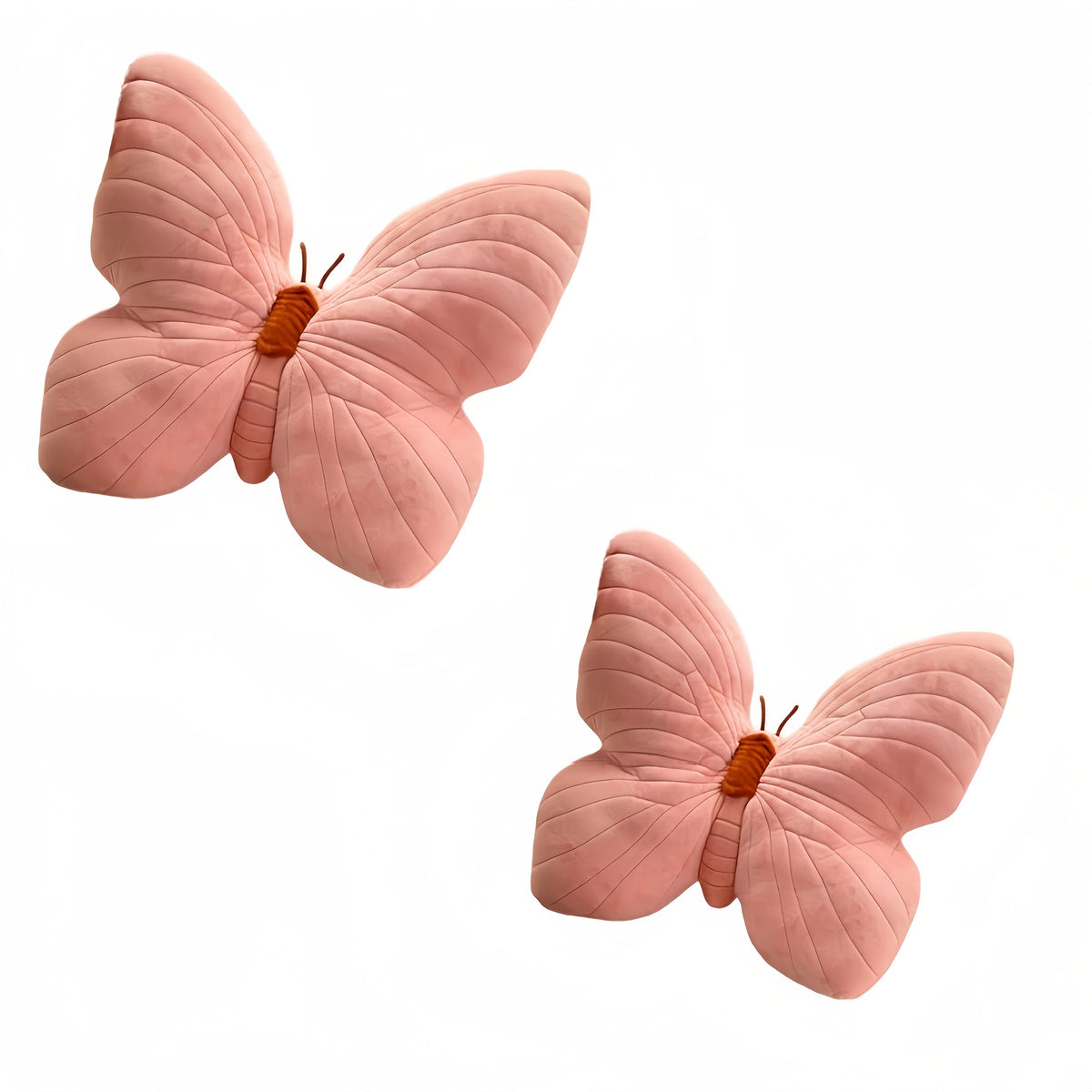 YICKYUE  -  2 Pink Velvet Butterfly Pillow, Bedside Pillow, Soft and Full Filled Cushion, Suitable for Bedroom and Living Room, Garden Sofa Decoration