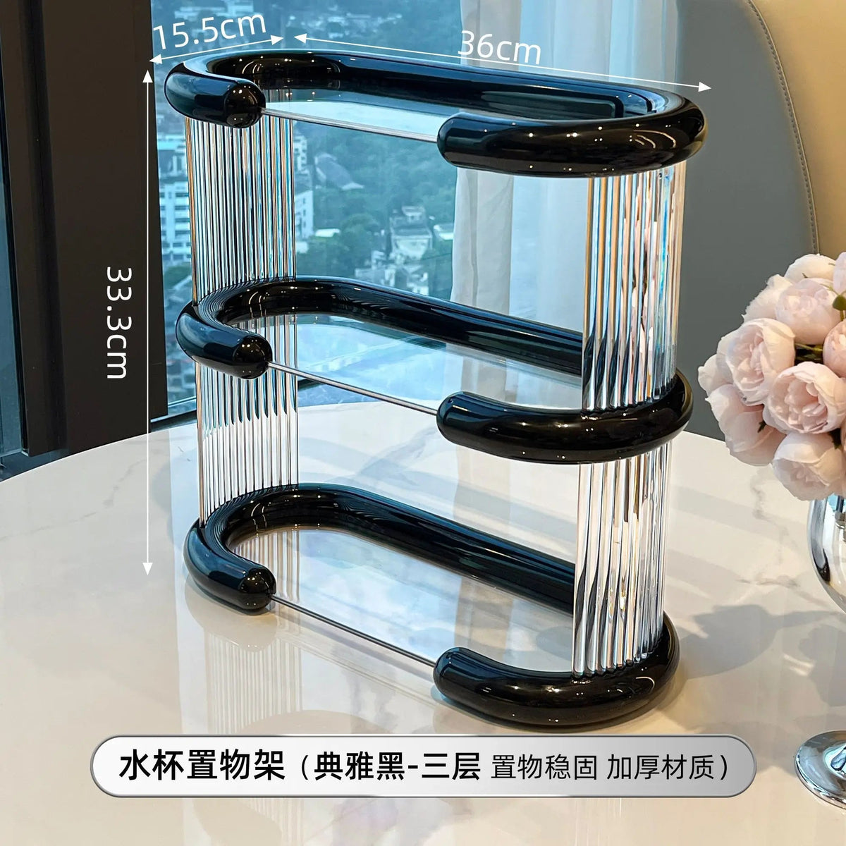 YICKYUE  -  High-grade light luxury cup holder dining table drinking glass shelf coffee cup storage desktop mug perfume storage rack