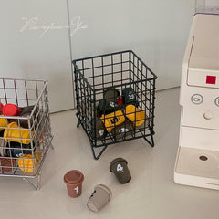 Nordic Metal Storage Rack Cosmetic Storage Rack Capsule Coffee Storage Box Desktop Storage Basket  Home Decor 13 x 13 x 16cm