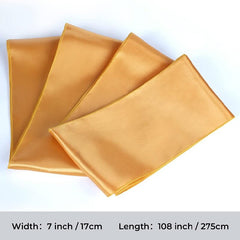 YICKYUE  -  10/50Pcs Gold Satin Chair Sashes Ties Bows 7x78 inch for Wedding Party Baby Shower Christmas Banquet Restaurant Hotel Decoration
