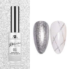BOZLIN 12 Colors Christmas Super Platinum Liner Gel Soak Off LED UV Gel Nail Polish 8ML Nail Art Gel Manicure DIY Design Varnish