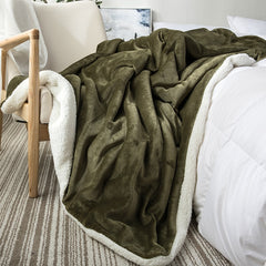 Yickyue Thick Warm Winter Blankets Coral Fleece Bedspread Blanket Cover Noridc Solid Throw Blanket for Sofa Double Bed Large Blanket