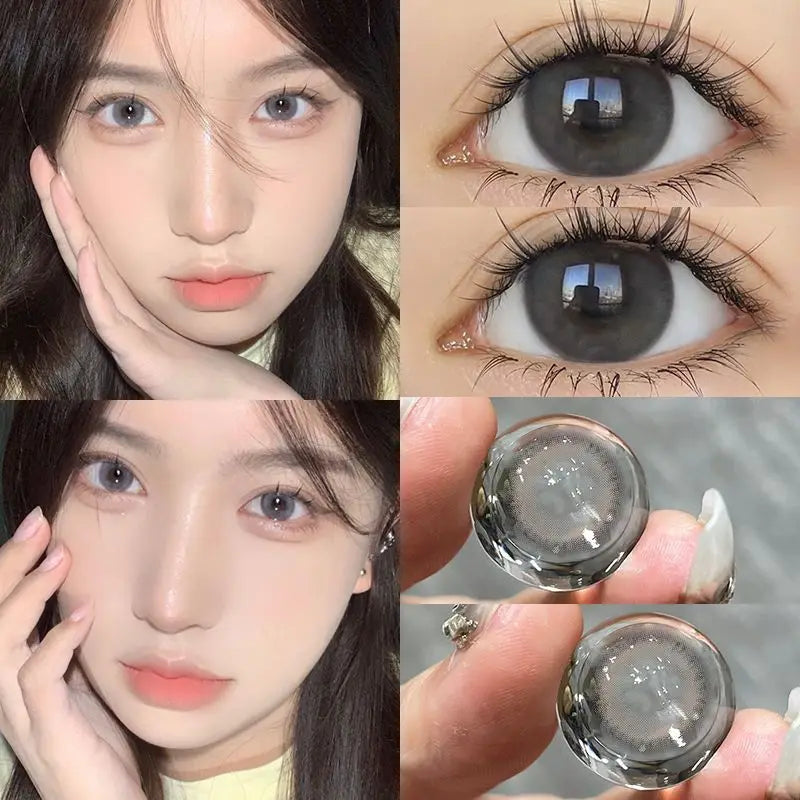YICKYUE  -  1Pair Myopia Lenses Brown Color Contact Lenses for Eyes Lenses With Diopters Prescription Fashion Lenses korean beauty