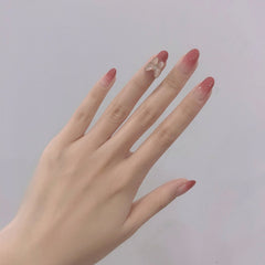 Golden Butterfly Artificial False Nails Cartoon Classic Crystal Charm Press On Nails Art Fake Extension Tips Z021
