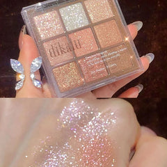 Yickyue Flash 9-Color Eye Shadow Plate Pearl Flash Matte Eye Shadow Plate Pearl Flash Eye Shadow Eye Palette High Quality Eye Makeup New