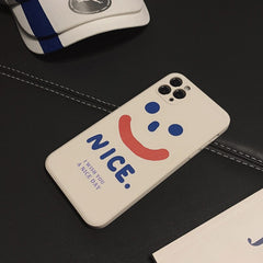 Smiley Liquid silicone phone case for iphone xr xs max x 7 8 plus 12 11 pro max mini cute cartoon cover conque shell