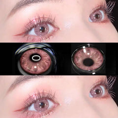YICKYUE  -  2 Pieces/pair of Colored Contact Lenses Heart Contacts Natural Brown Blue Pink Contact Lenses Beauty Glasses Myopic