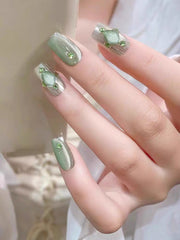 YICKYUE  -  1/9Pcs 2025 Peppermint Mambo Cat Eye Gel Polish-Glass Bead & Porcelain White for Summer Nails Salon/Home (01-09 Nail Supplies)